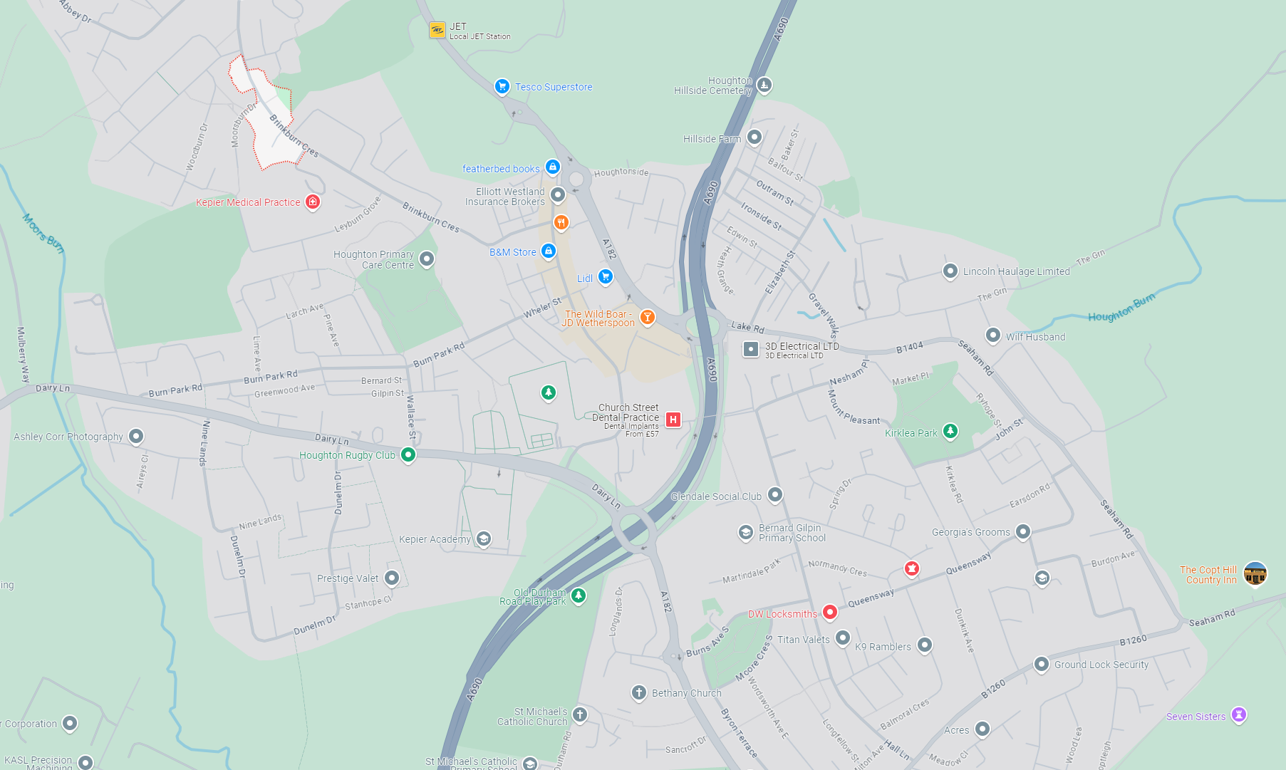 A map showing the local area of this clients second North East property investment