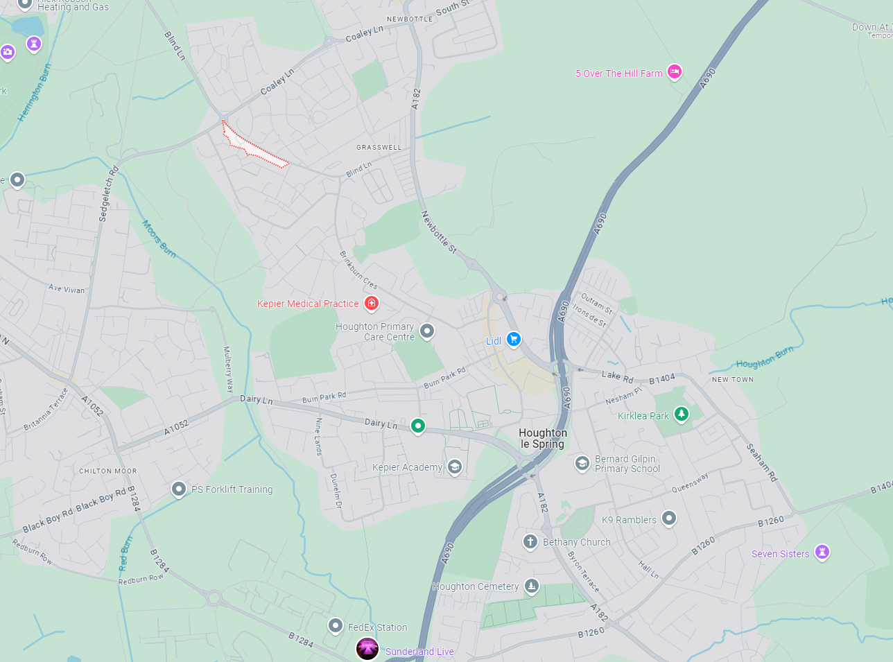 A map showing the local area for this clients first North East property investment